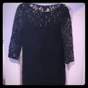 Tadashi shoji black lace dress size L